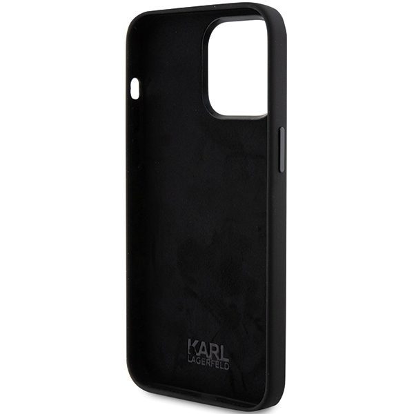 Karl Lagerfeld case for iPhone 15 Pro 6,1" KLHCP15LSMHCNPK black HC SILICONE C METAL PIN