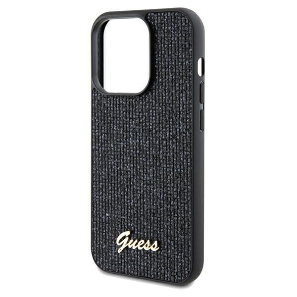 Guess case for iPhone 13 Pro 6,1" GUHCP13LPMSDGSK black HC PU DISCO SCRIPT METAL