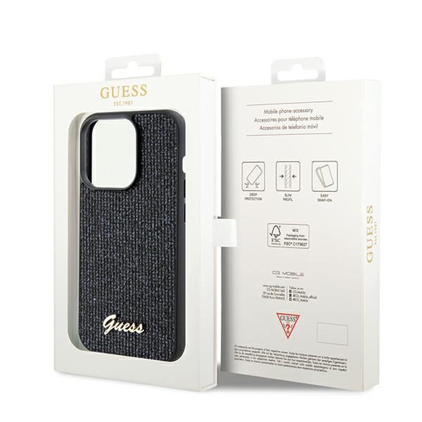362594_oryg Guess case for iPhone 14 Pro 6,1" GUHCP14LPMSDGSK HC PU DISCO SCRIPT METAL BLACK