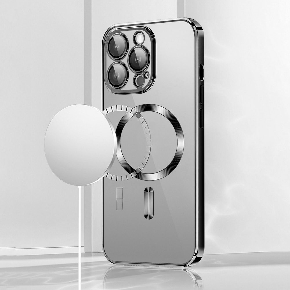 Vmax Electroplating Mag TPU case for iPhone 16 Plus 6,7" black