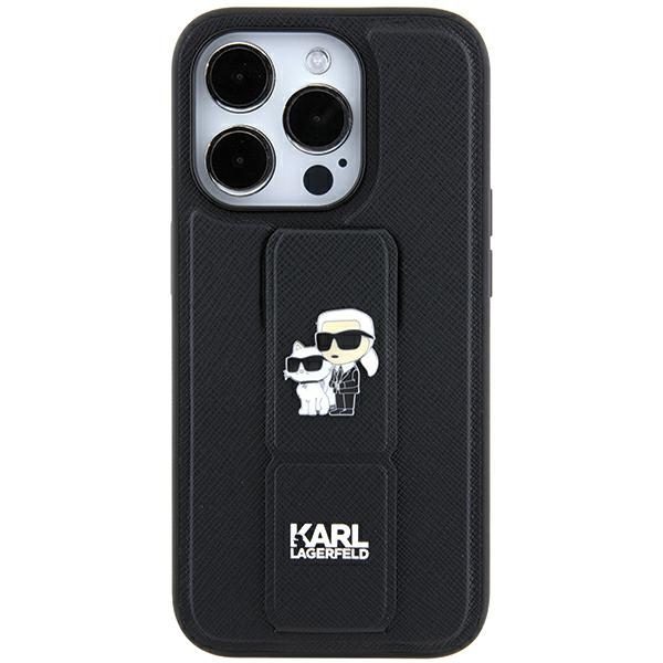 363898_oryg Karl Lagerfeld case for iPhone 11 KLHCN61GSAKCPK black HC GRIPSTAND SAFFIANO KC PINS