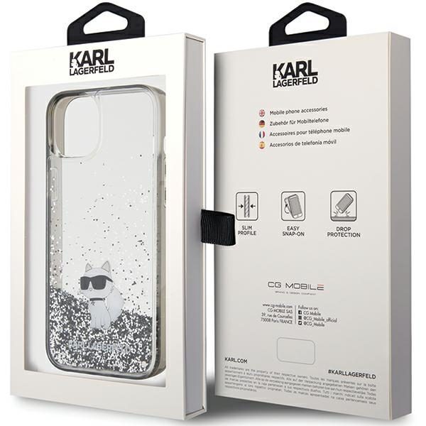 Karl Lagerfeld case for iPhone 15 Plus 6,7" KLHCP15MLKCNSK transparent HC LIQ. GLITTER C