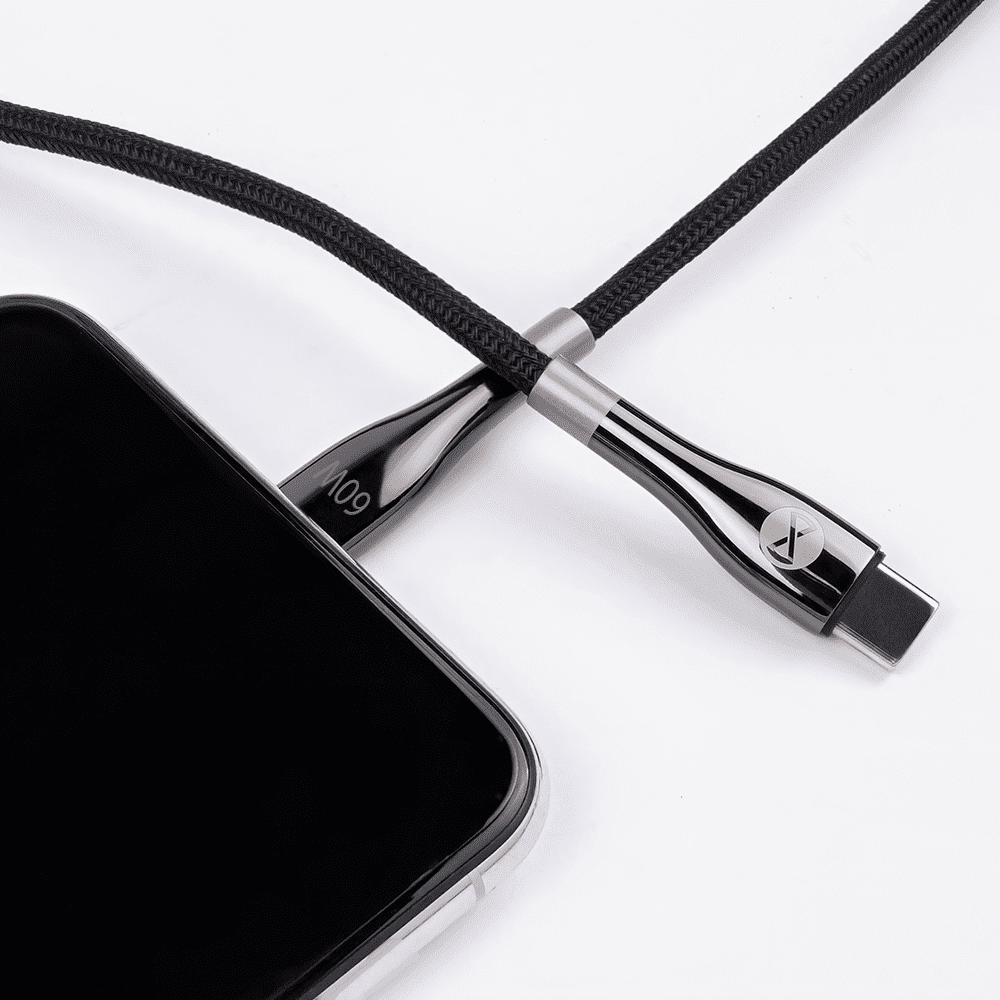 Forever Sleek cable USB-C - USB-C 2,0 m 60W black