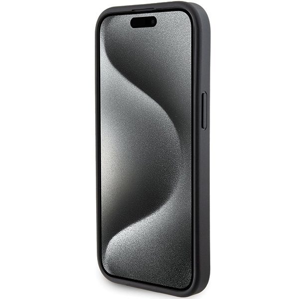 BMW case for iPhone 15 6,1" BMHCP15SGSPCCK black HC GRIP STAND PU SMOOTH AND CARBON