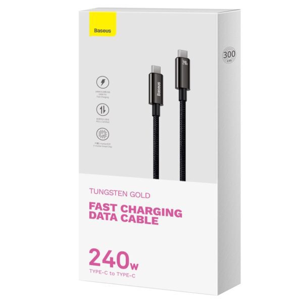 Baseus cable Tungsten PD USB-C - USB-C 3,0m black 240W