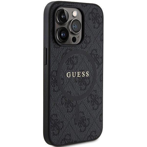 Guess case for iPhone 15 Pro Max 6,7" GUHMP15XG4GFRK black HC MAGSAFE PU 4G RING CLASSIC LOGO