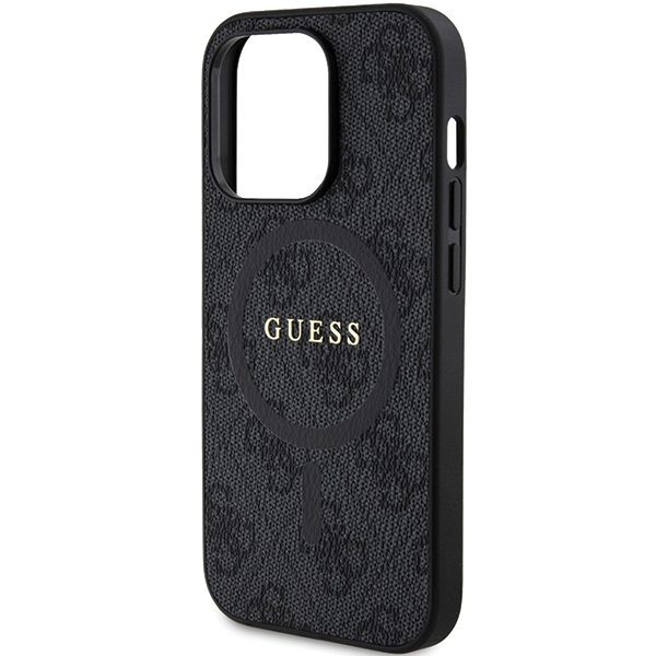 Guess case for iPhone 15 Pro Max 6,7" GUHMP15XG4GFRK black HC MAGSAFE PU 4G RING CLASSIC LOGO