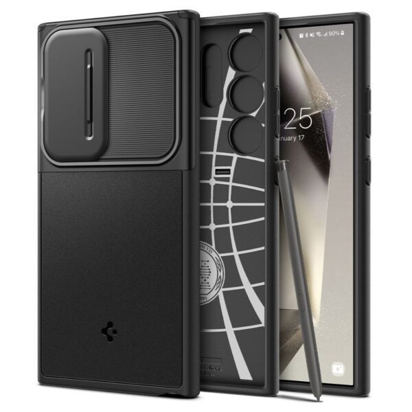 374928_oryg Spigen Optik Armor case for Samsung Galaxy S24 Ultra black