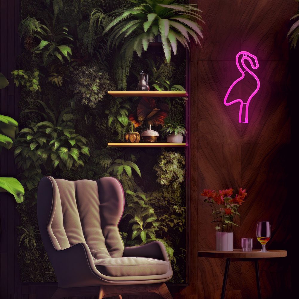 Neon LED Light Flamingo pink Bat + USB FLNE18 Forever Light