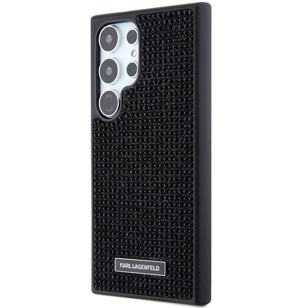 Karl Lagerfeld case for Samsung Galaxy S24 Ultra KLHCS24LHDSPRK black HC RHINESTONE LOGO METAL PLATE