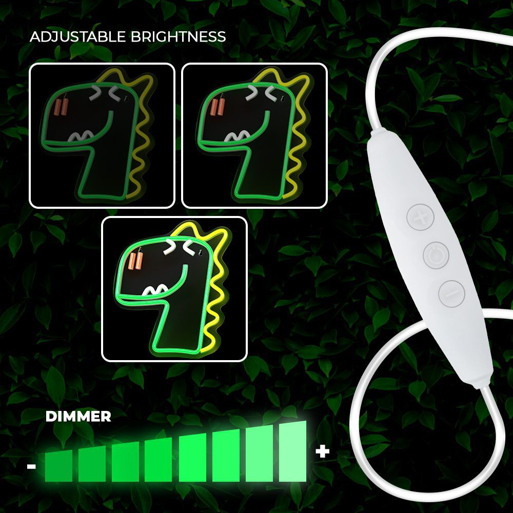 379615_oryg Neon PLEXI LED JURASSIC DINO green FLNJ02 Forever Light