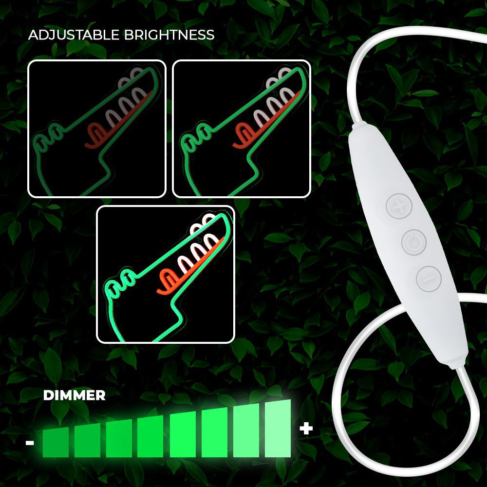 379616_oryg Neon PLEXI LED JURASSIC CROC green FLNJ03 Forever Light