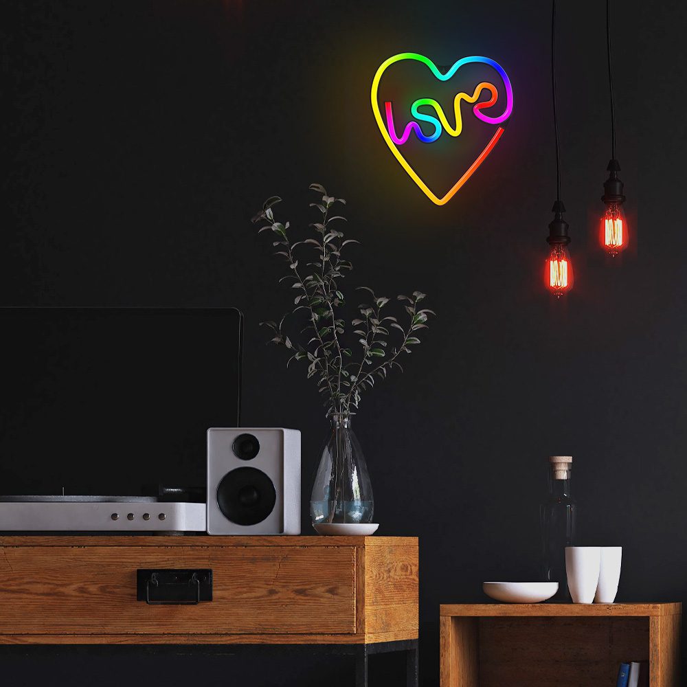 Neon LED RGB LOVE IN HEART FLRN02 + RC Forever Light