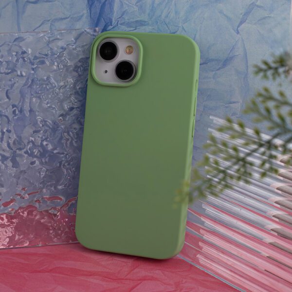 380504_oryg Solid Silicon case for iPhone 15 Pro 6,1" light green