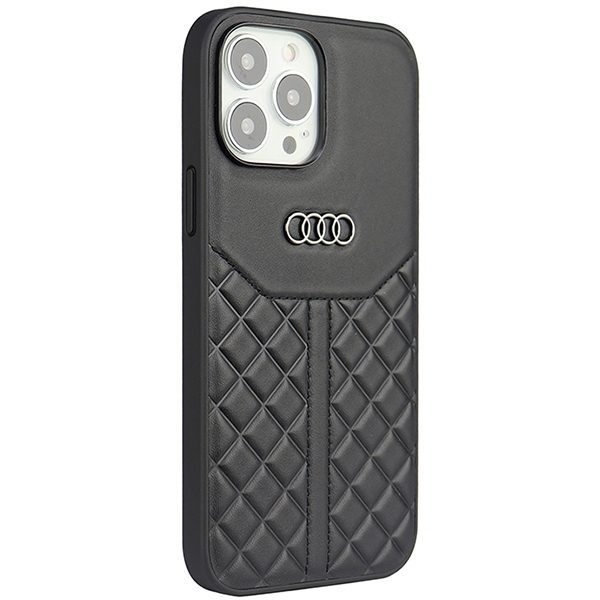 Audi case for iPhone 13 Pro Max 6,7" AU-TPUPCIP13PM-Q8/D1-BK black hardcase Genuine Leather
