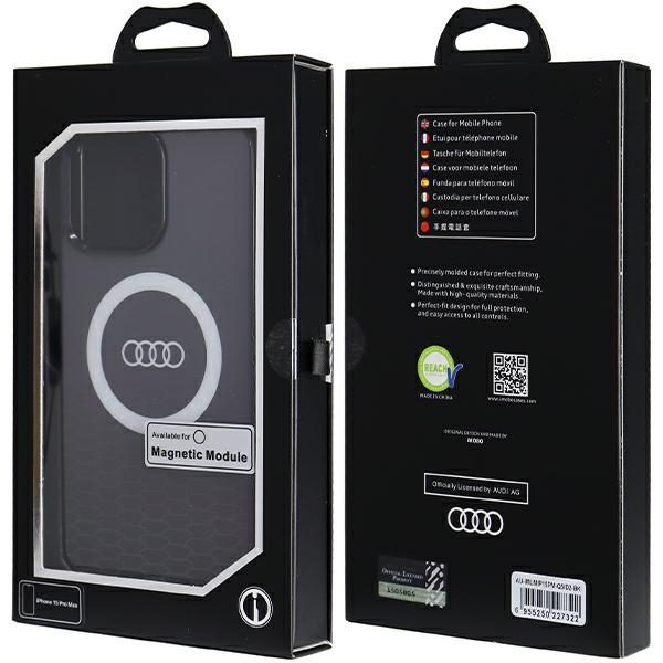 Audi case for iPhone 15 Pro Max 6,7" black IML Big Logo MagSafe Case