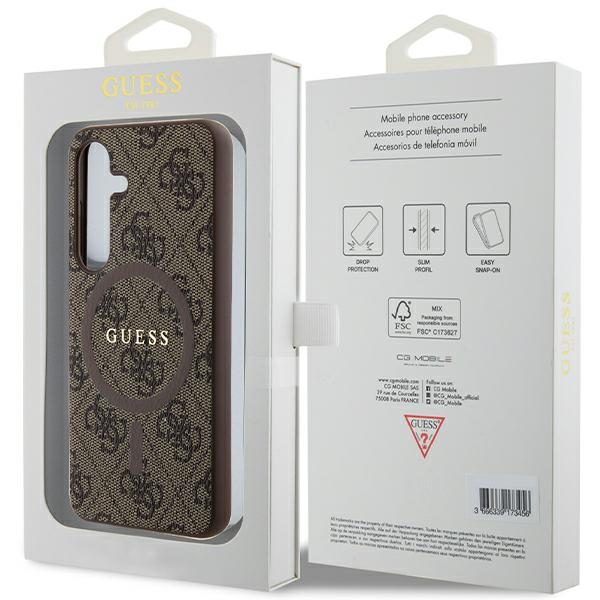 Guess case for Samsung Galaxy S24 GUHMS24SG4GFRW brown HC MAGSAFE PU 4G RING CLASSIC LOGO
