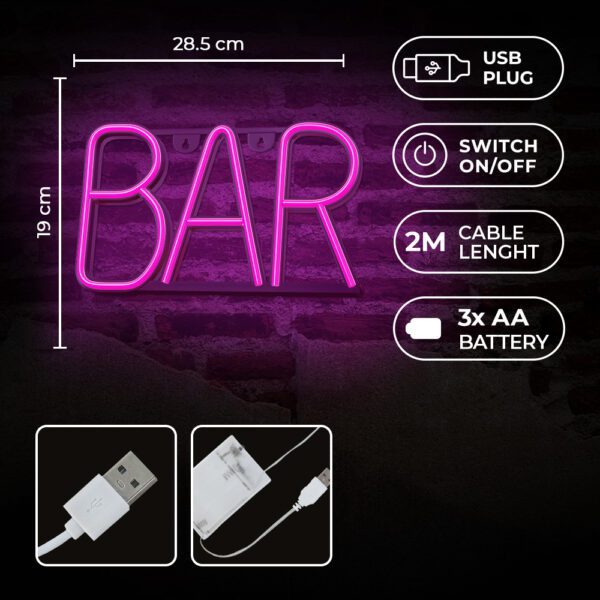 382078_oryg NEON LED BAR pink Bat + USB FLNE24 Forever Light