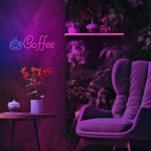 Neon PLEXI LED COFFEE pink blue NNE11 Neolia