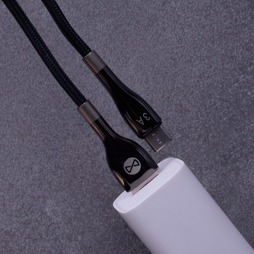 Forever Sleek cable USB - USB-C 1,0 m 3A black