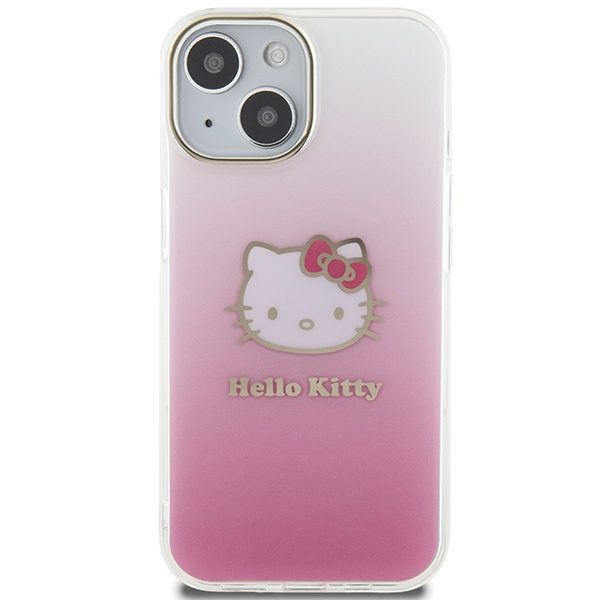 Hello Kitty case for iPhone 15 / 14 / 13 6,1" pink hardcase IML Gradient Electrop Kitty Case Head