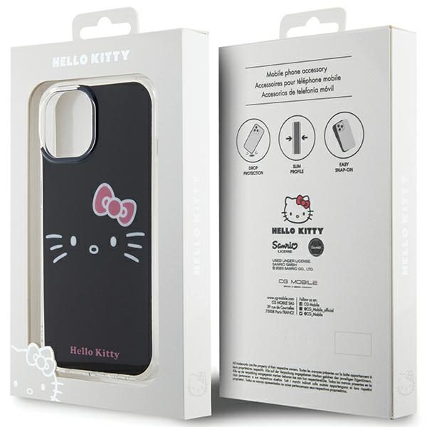 Hello Kitty case for iPhone 15 / 14 / 13 6,1" black hardcase IML Kitty Case Face