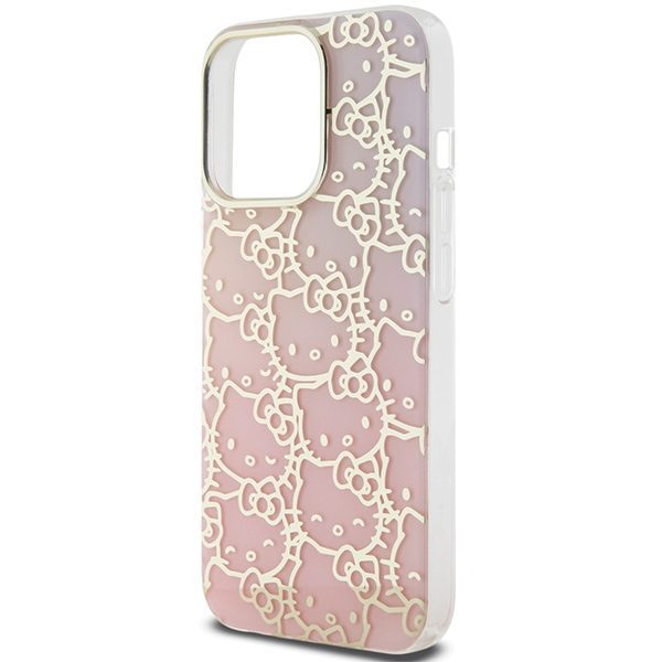 Hello Kitty case for iPhone 15 Pro Max 6,7" pink hardcase IML Gradient Electrop Crowded Kitty Head