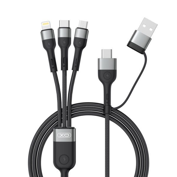 XO cable NB254 6in1 USB - USB-C + USB-C + microUSB + Lightning 1,2m black