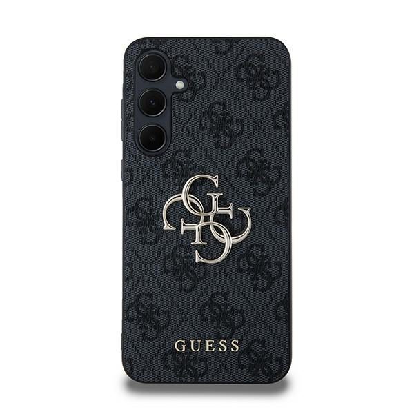 Guess case for Samsung Galaxy A35 GUHCSA354GMGGR black HC PU big 4G metal logo