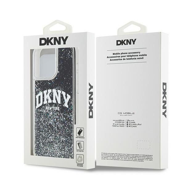 393264_oryg DKNY case for iPhone 15 Pro Max 6,7" DKHCP15XLBNAEK black HC liquid glitters w arch logo