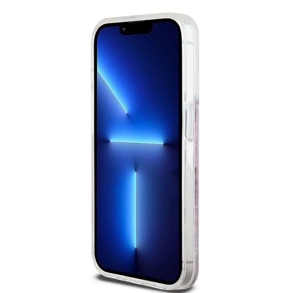 DKNY case for iPhone 15 Pro 6,1" DKHCP15LLCPEPP white HC liquid glitters w checkered pattern