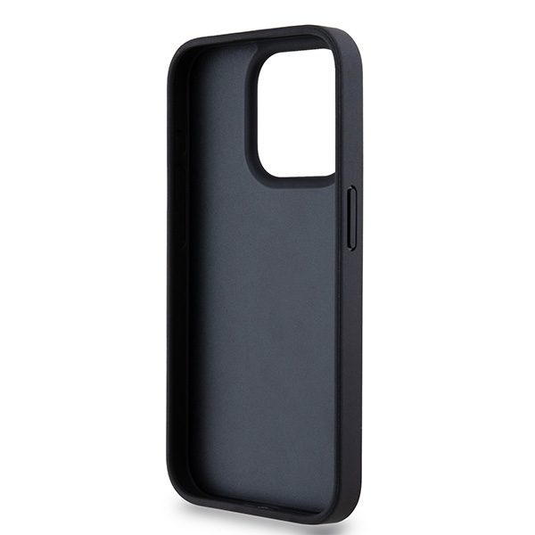 DKNY case for iPhone 15 Pro 6,1" DKHCP15LPRTHSLK black HC PU repeat texture pattern w tonal stripe