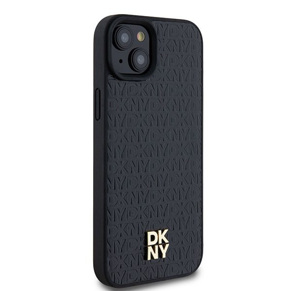 DKNY case for iPhone 15 Plus 6,7" DKHMP15MPSHRPSK black HC Magsafe pu repeat pattern w stack logo