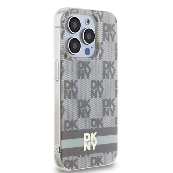 DKNY case for iPhone 15 Pro Max 6,7" DKHMP15XHCPTSE pink HC Magsafe pc tpu checkered pattern w printed stripes