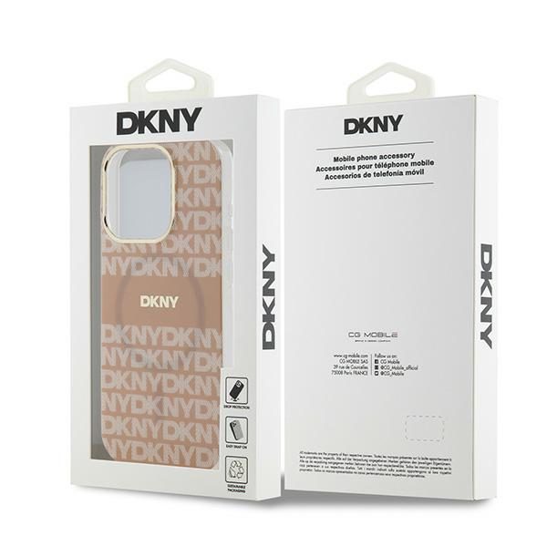 DKNY case for iPhone 15 Pro Max 6,7" DKHMP15XHRHSEP blue HC Magsafe pc tpu repeat texture pattern w stripe