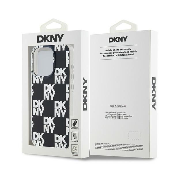 DKNY case for iPhone 15 Pro 6,1" DKHCP15LHDLCEK black HC PC TPU checkered pattern