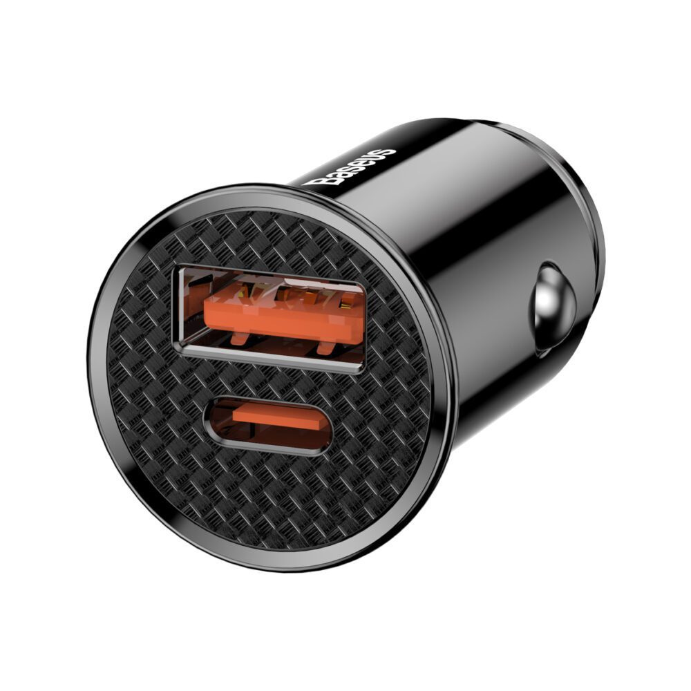 Baseus Circular Plastic QC 3.0 PD car charger 1x USB-C - USB port 30W black