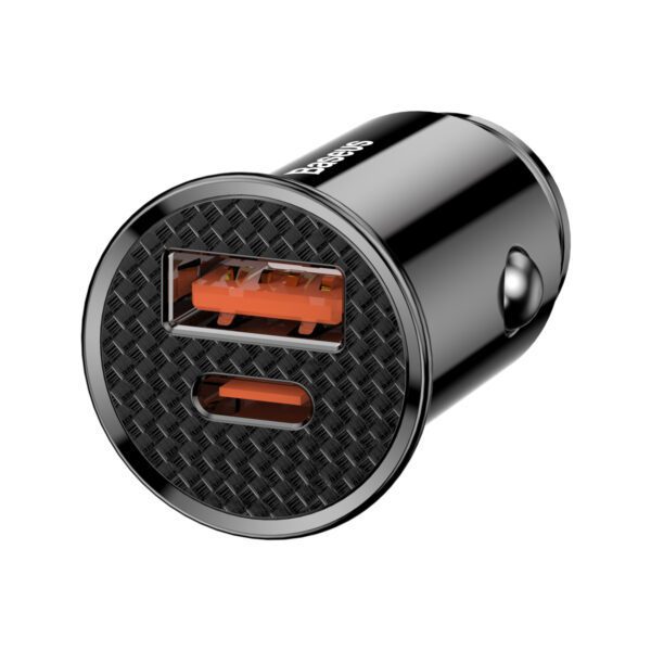 Baseus Circular Plastic QC 3.0 PD car charger 1x USB-C - USB port 30W black