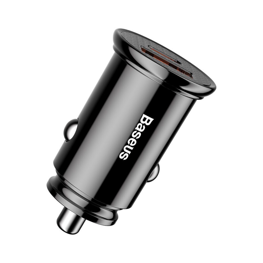 Baseus Circular Plastic QC 3.0 PD car charger 1x USB-C - USB port 30W black