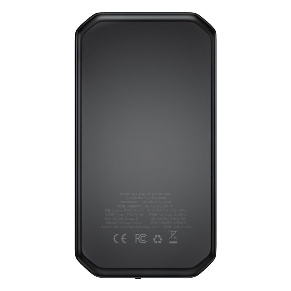 Baseus Super Energy Air Car Jump Starter(10000mAh,Peakcurrent 1000A)Black