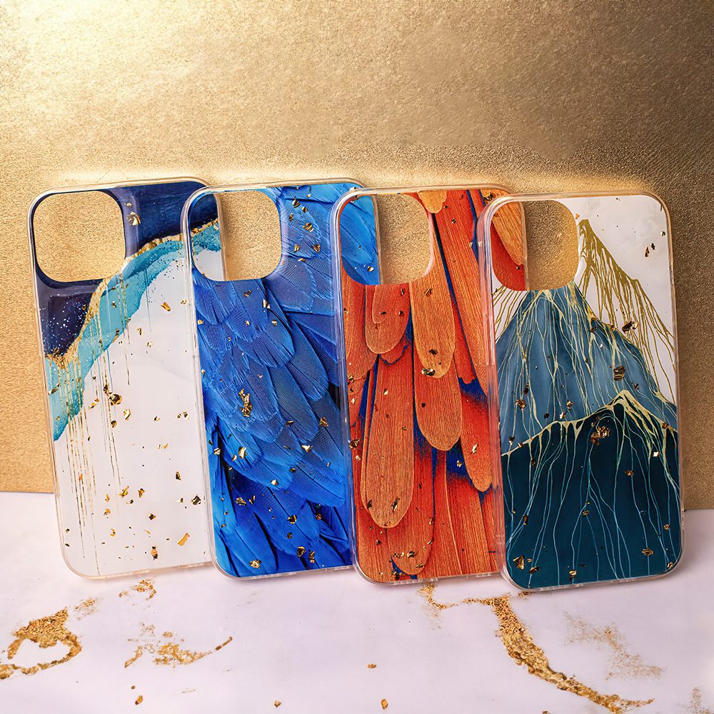 396514_oryg Gold Glam case for Xiaomi Redmi 14C 4G/ 14C 5G / Redmi A4 / POCO C75 feathers