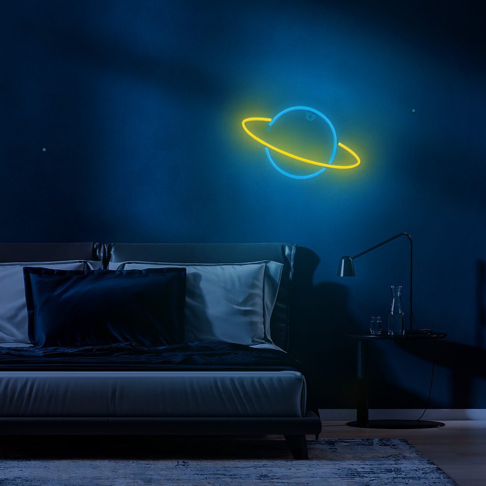 Neon LED Light SATURN yellow blue Bat + USB FLNE11 Forever Light