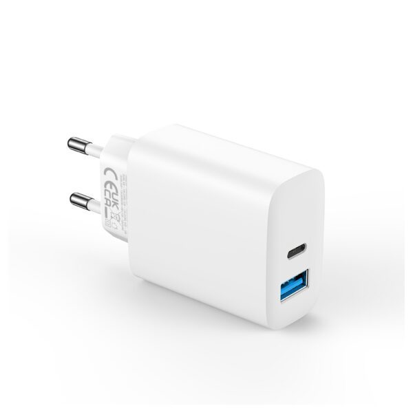 397874_oryg Forever TC-07-30AC PD QC charger 1x USB-C 1x USB 30W white + USB-C - USB-C cable 60W