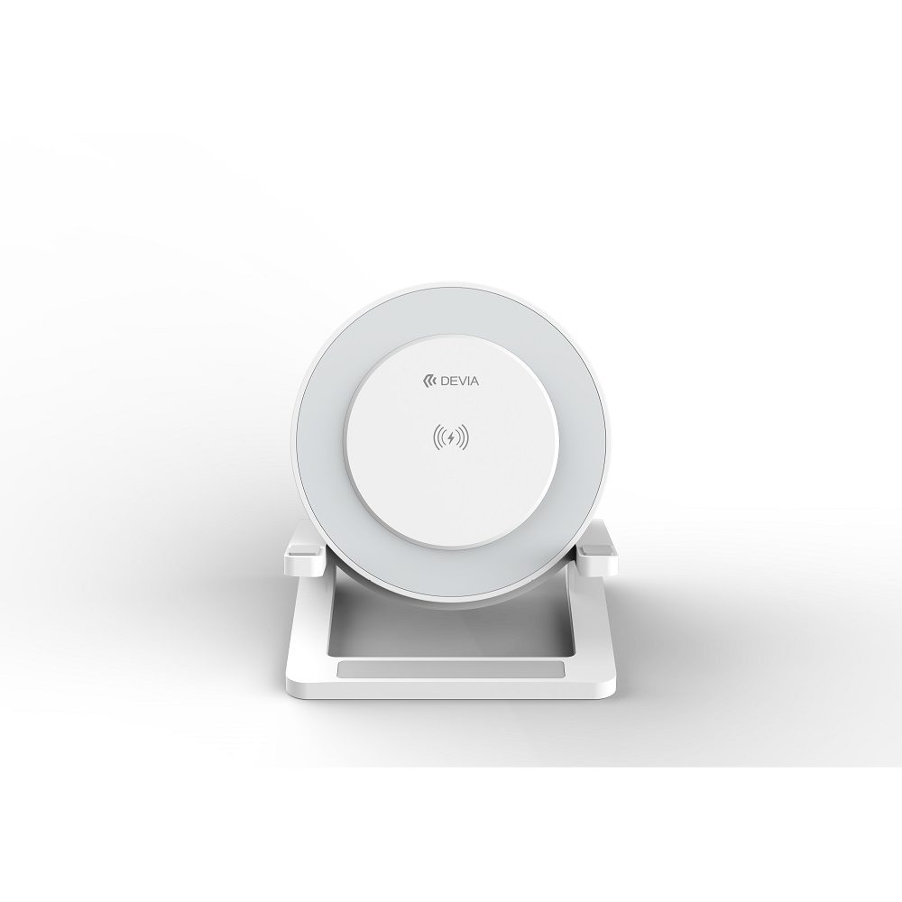 Devia Bluetooth speaker IM-3 with wireless charger 15W and light white