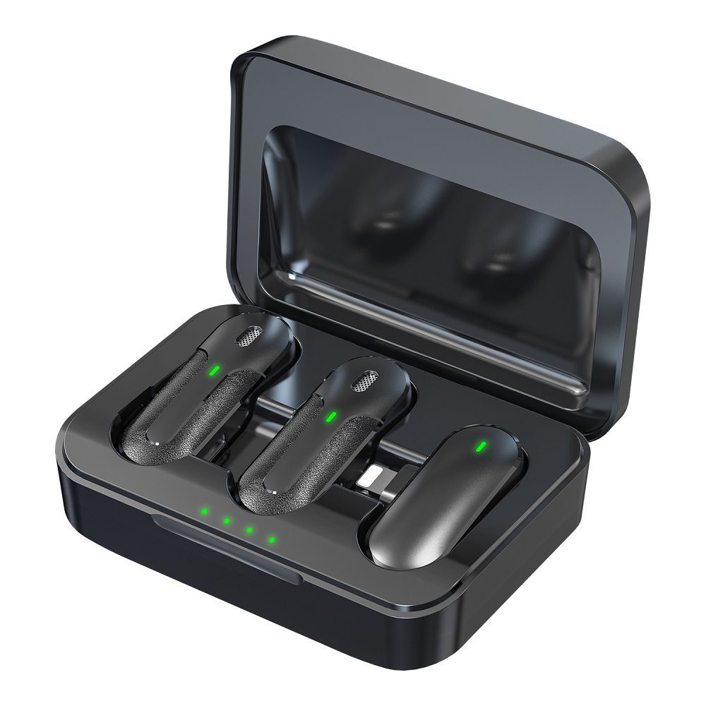 Devia microphone for smartfon Kintone Lightning wireless 2in1 black