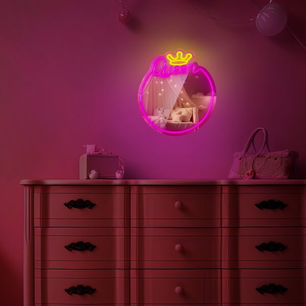 Neon MIRROR LED QUEEN warm white pink FMNE04 Forever Light