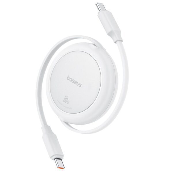Baseus Free2Pull Mini Charging Cable USB-C to USB-C 60W 1m Moon White