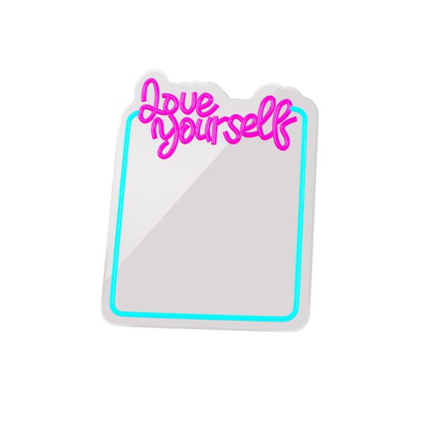 Neon MIRROR LED LOVE YOURSELF turquoise pink FMNE01 Forever Light