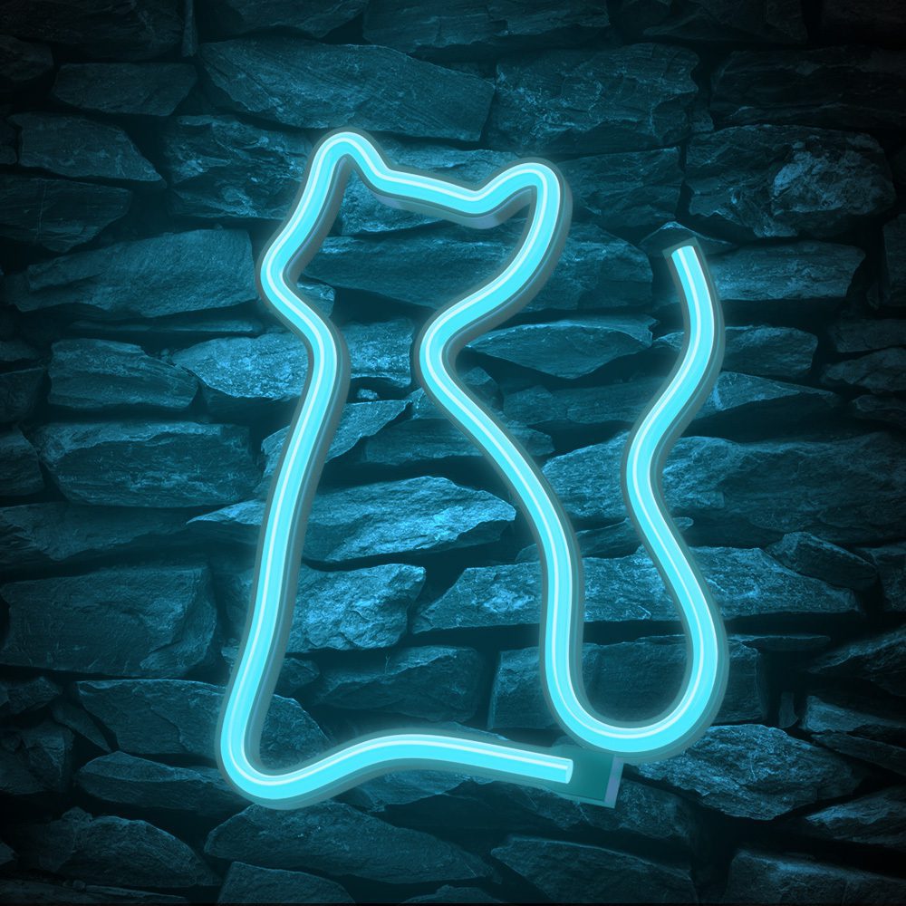 406609_oryg Neon LED Light CAT turquoise NNE24 Neolia