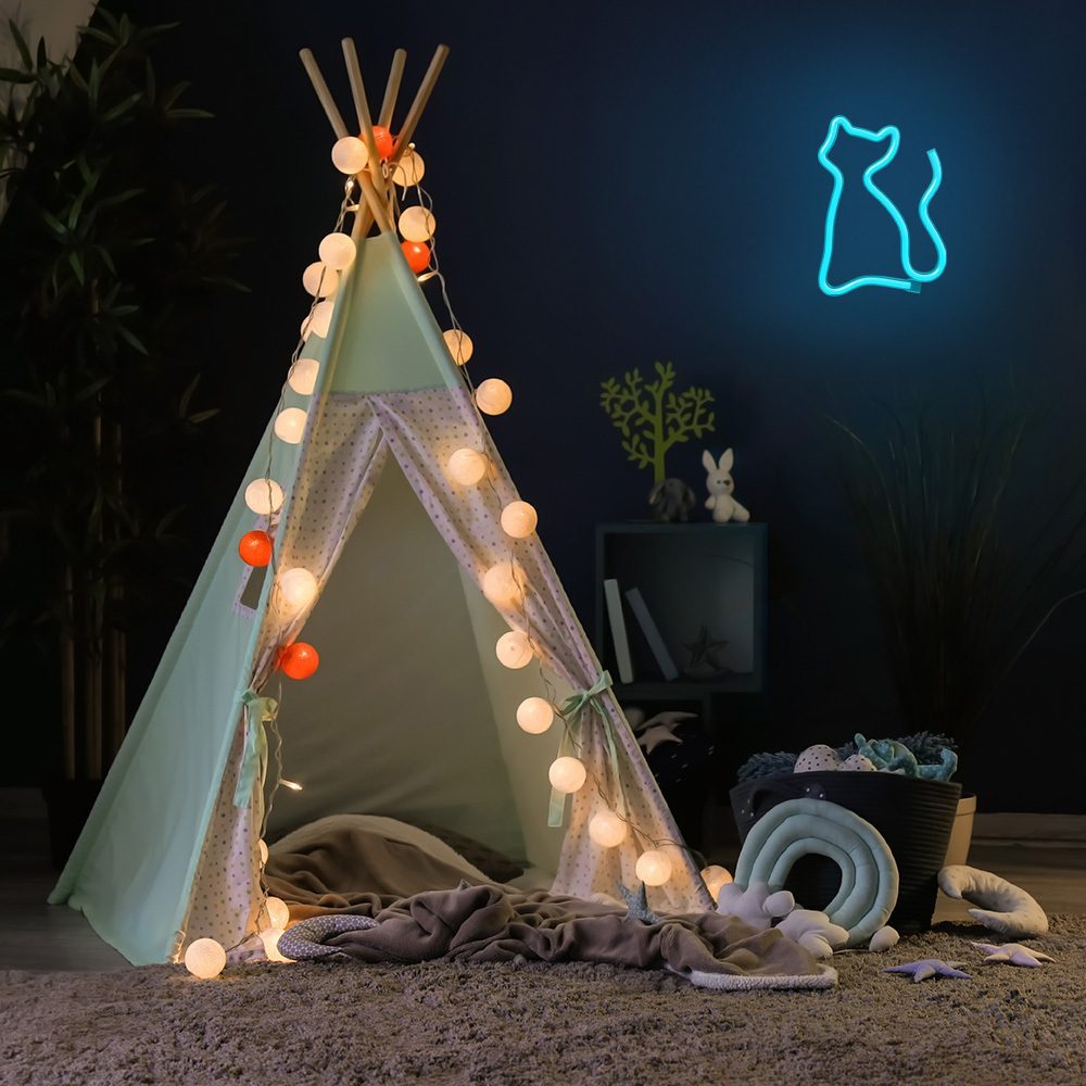 406611_oryg Neon LED Light CAT turquoise NNE24 Neolia